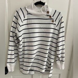 J. Crew striped button neck sweatshirt